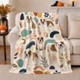 thumbnail image 1 of English Bulldog Autumn Botanical Illustration, Playful Pet Portrait Pattern, Warm Flannel Blanket for Living Room and Bedroom, Dog Lovers Thanksgiving Gift, Pet Lover Home Decor, 1 of 9
