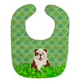 thumbnail image 1 of English Bulldog Brindle White Shamrocks Baby Bib, 1 of 1