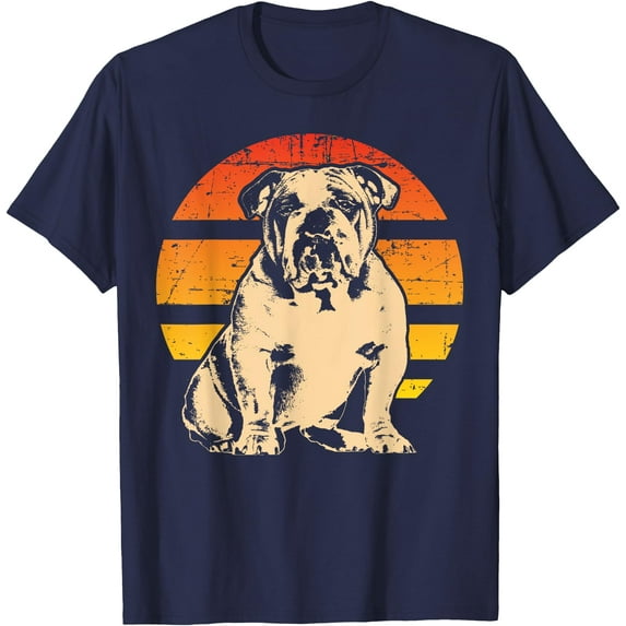 English Bulldog British Softstyle Unisex T-Shirt,Navy Color,Size 3XL