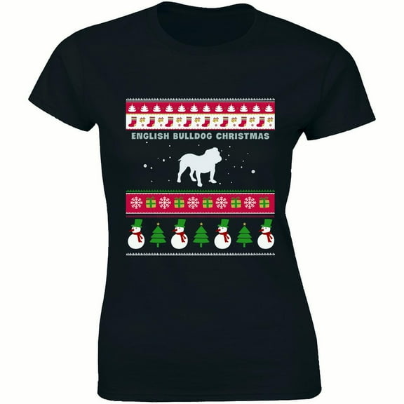 English Bulldog Christmas - Xmas Holiday Dog Lover Women's T-Shirt