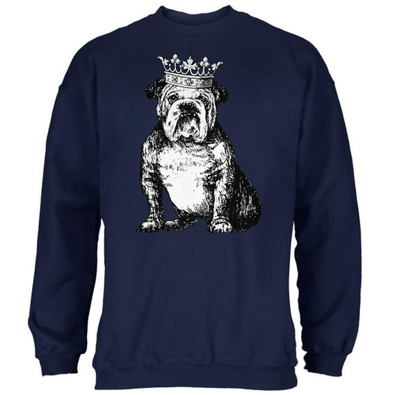 English Bulldog Crown Mens Sweatshirt Navy X-LG