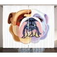 thumbnail image 1 of Ambesonne English Bulldog Curtains 2 Panel Set, Abstract Dog, 108" x 90", Brown Pale Muave Pink, 1 of 3