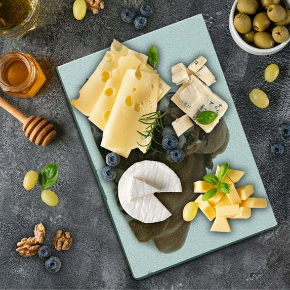 English Bulldog Cutting Board, Father and Son Bulldogs Fathers Day Photograph Domestic Pet Animals, Decorative Tempered Glass Cutting and Serving Board, Small Size, Brown White Black, by Ambesonne