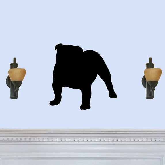 English Bulldog Dog Silhouette - Beautiful Solid Steel Home Decor Decorative Accent Metal Art Wall Sign