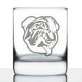 thumbnail image 1 of Bevvee Whiskey Rocks Glass 10.25 oz English Bulldog Face English Bulldog Owner Gifts Glassware & Drinkware, 1 of 2