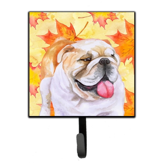 English Bulldog Fall Leash or Key Holder Yellow
