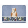 thumbnail image 1 of English Bulldog Fawn White Welcome Machine Washable Memory Foam Mat, 1 of 1