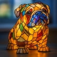 thumbnail image 1 of English Bulldog Lamp, Stained Pet Dogs Themed Led Table Lamps, Retro Colorful Resin Table Lamp, Dog Series Art Night Light, LED Night Light for Home Tabletop Decor, Unique Gifts for Dog Lovers, 1 of 7