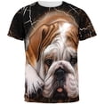 thumbnail image 1 of English Bulldog Live Forever All Over Adult T-Shirt - Medium, 1 of 2