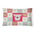 thumbnail image 1 of English Bulldog Love Canvas Fabric Decorative Pillow Red, 1 of 3