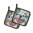 thumbnail image 1 of English Bulldog Luau Pair of Pot Holders, 1 of 5
