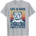 thumbnail image 1 of English Bulldog Makes Life Better Dog Dad Mom English Softstyle Unisex T-Shirt,Sport Grey Color,Size YM, 1 of 5