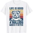 thumbnail image 1 of English Bulldog Makes Life Better Dog Dad Mom English Softstyle Unisex T-Shirt,White Color,Size M, 1 of 5