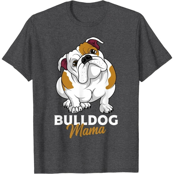 English Bulldog Mama Cute Dog Mom Funny Gift Softstyle Unisex T-Shirt,Dark Heather Grey Color,Size 4XL