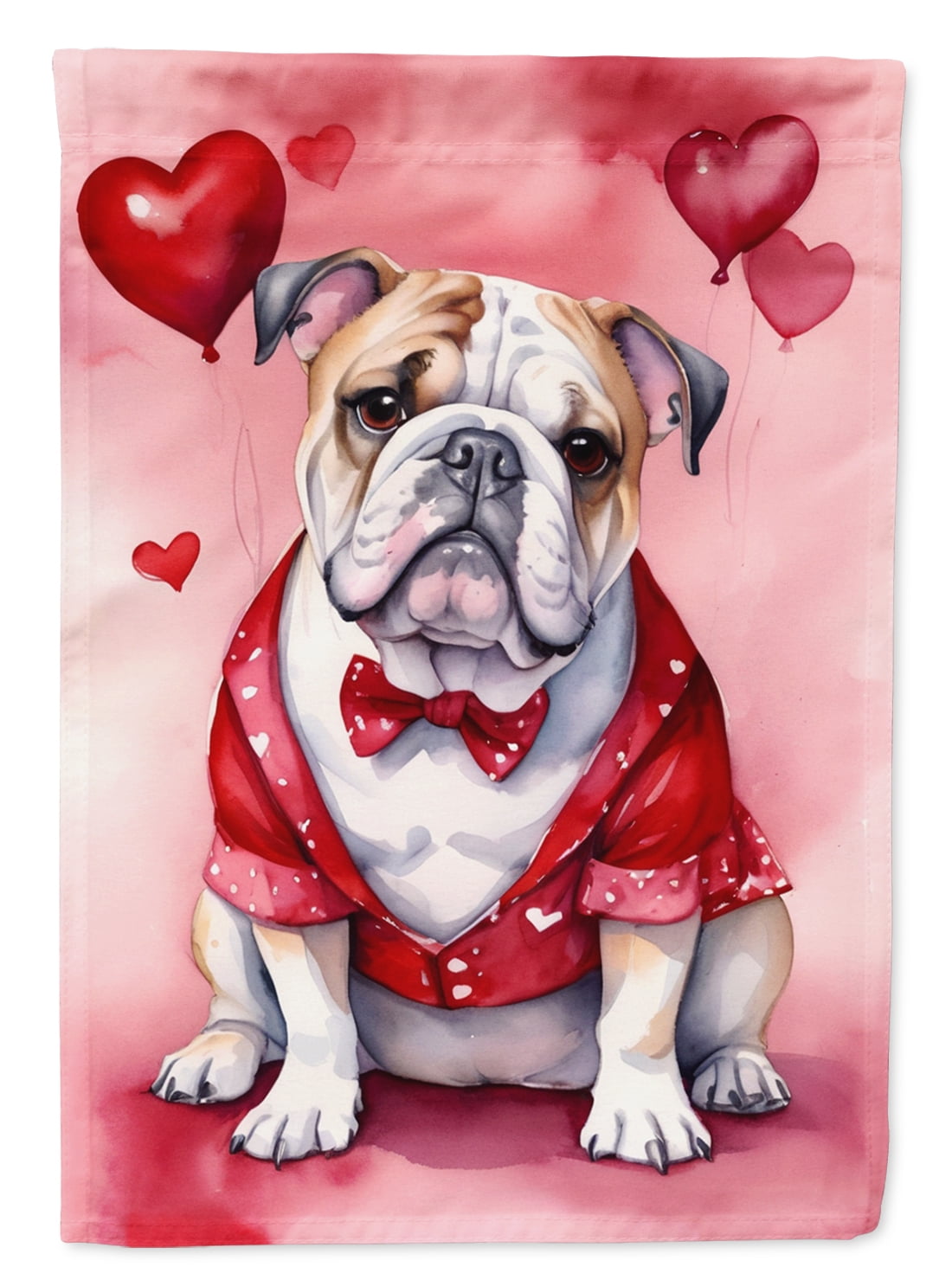 English Bulldog My Valentine Garden Flag 11.25 in x 15.5 in