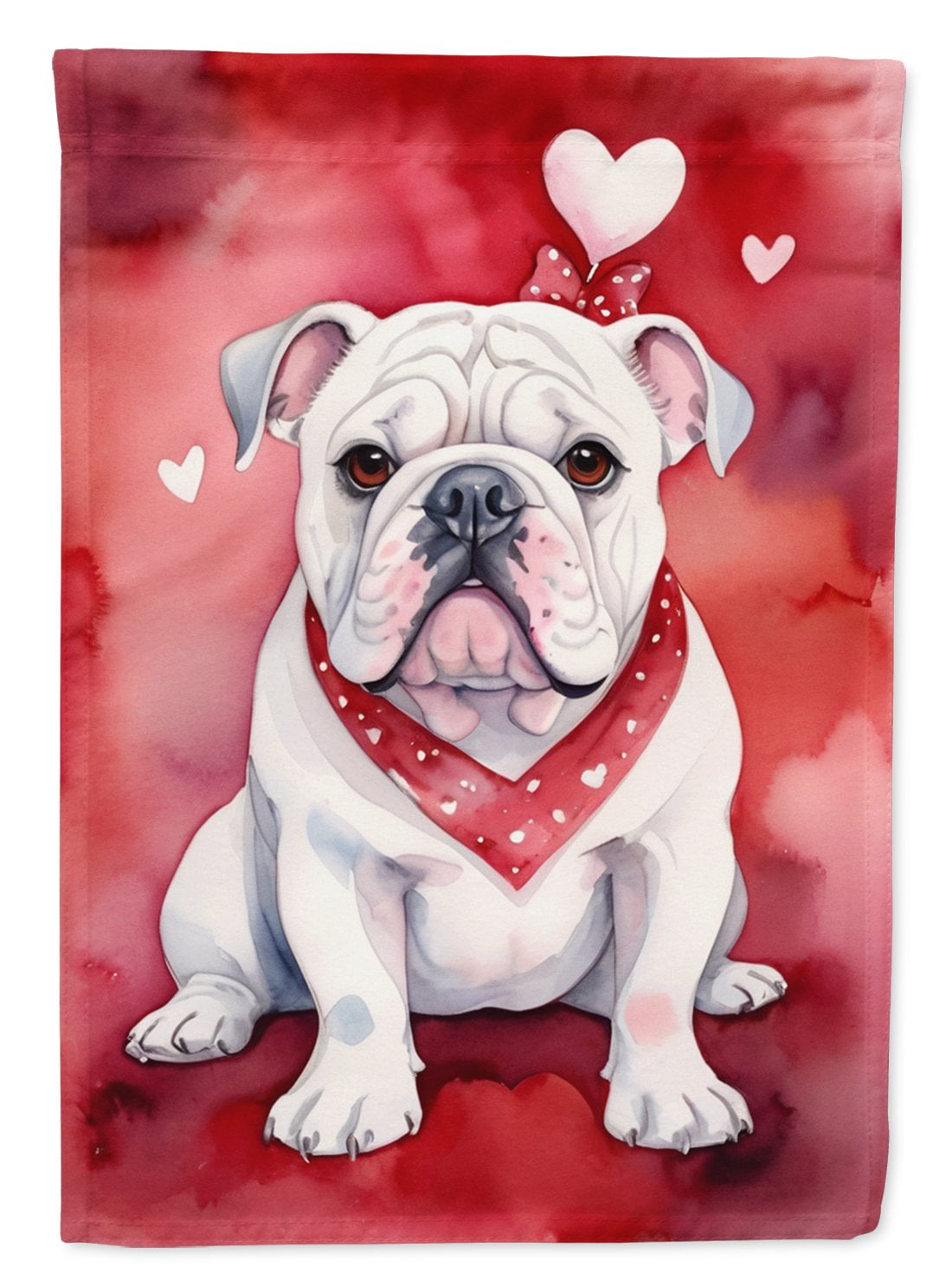 English Bulldog My Valentine House Flag 28 in x 40 in