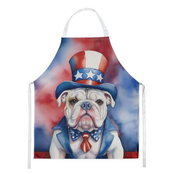 English Bulldog Patriotic American Apron 27 in x 30 in