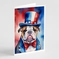 thumbnail image 1 of English Bulldog Patriotic American Greeting Cards Pack of 8 7 in x 5 in, 1 of 25