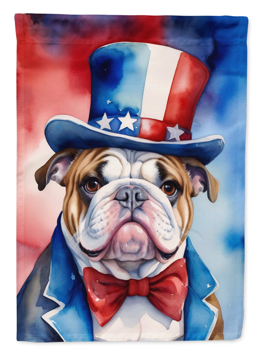 English Bulldog Patriotic American House Flag 28 in x 40 in