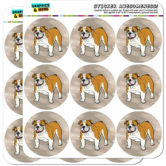 English Bulldog Pet Dog 18 2" Planner Calendar Scrapbooking Crafting Stickers