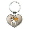 thumbnail image 1 of English Bulldog Pet Dog Heart Love Metal Keychain Key Chain Ring, 1 of 5