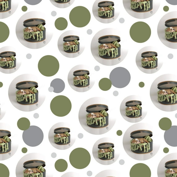 English Bulldog Puppy Dog Sleeping Hatbox Box Premium Gift Wrap Wrapping Paper Roll