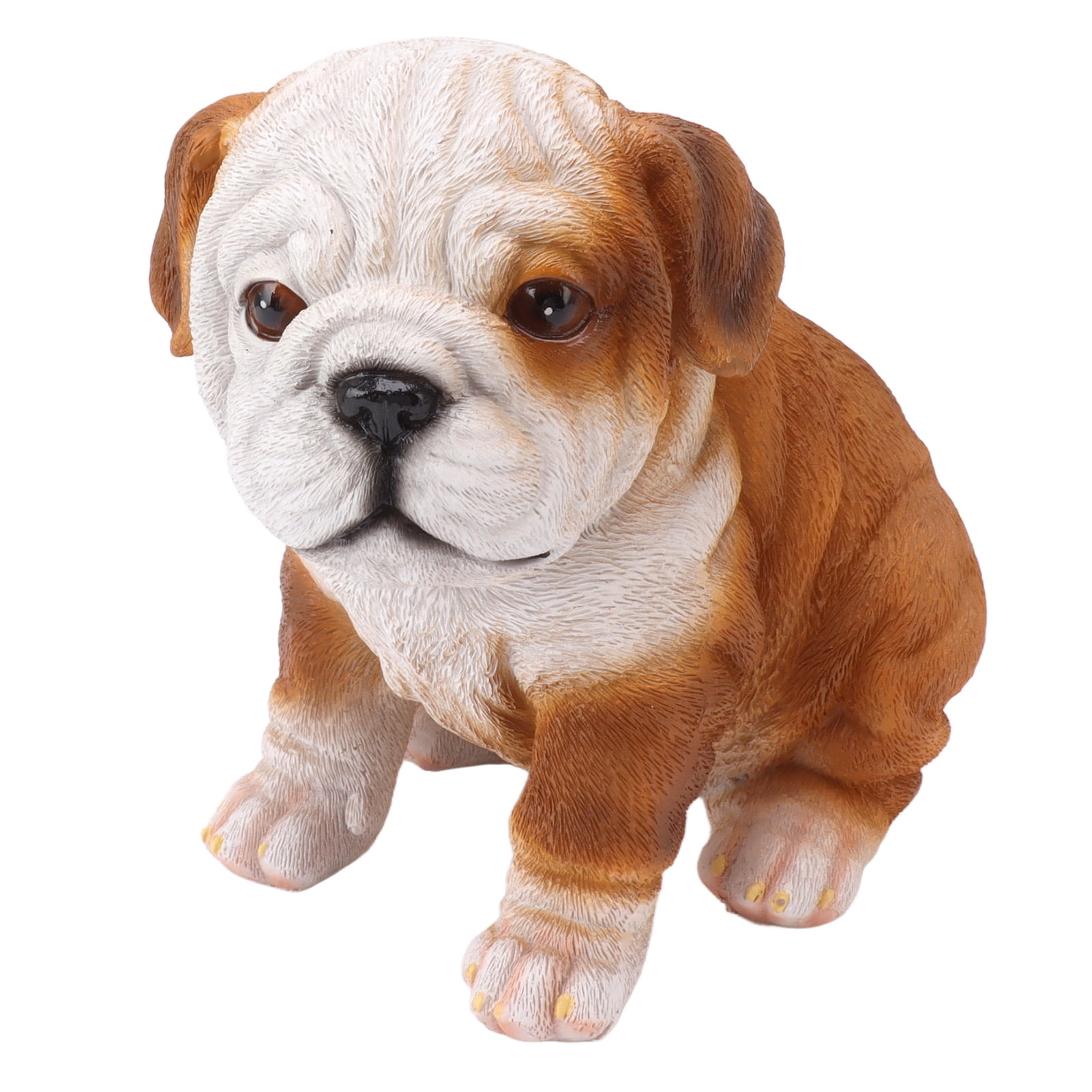 English Bulldog Puppy Statue Lifelike Resin Bulldog Sculpture for