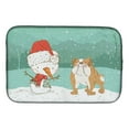 thumbnail image 1 of English Bulldog Snowman Christmas Dish Drying Mat, 1 of 2