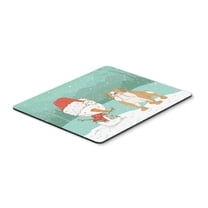 English Bulldog Snowman Christmas Mouse Pad Hot Pad or Trivet