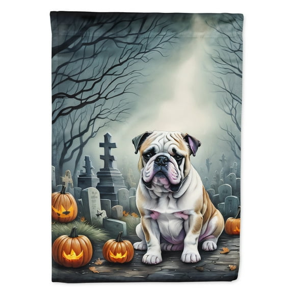 English Bulldog Spooky Halloween House Flag