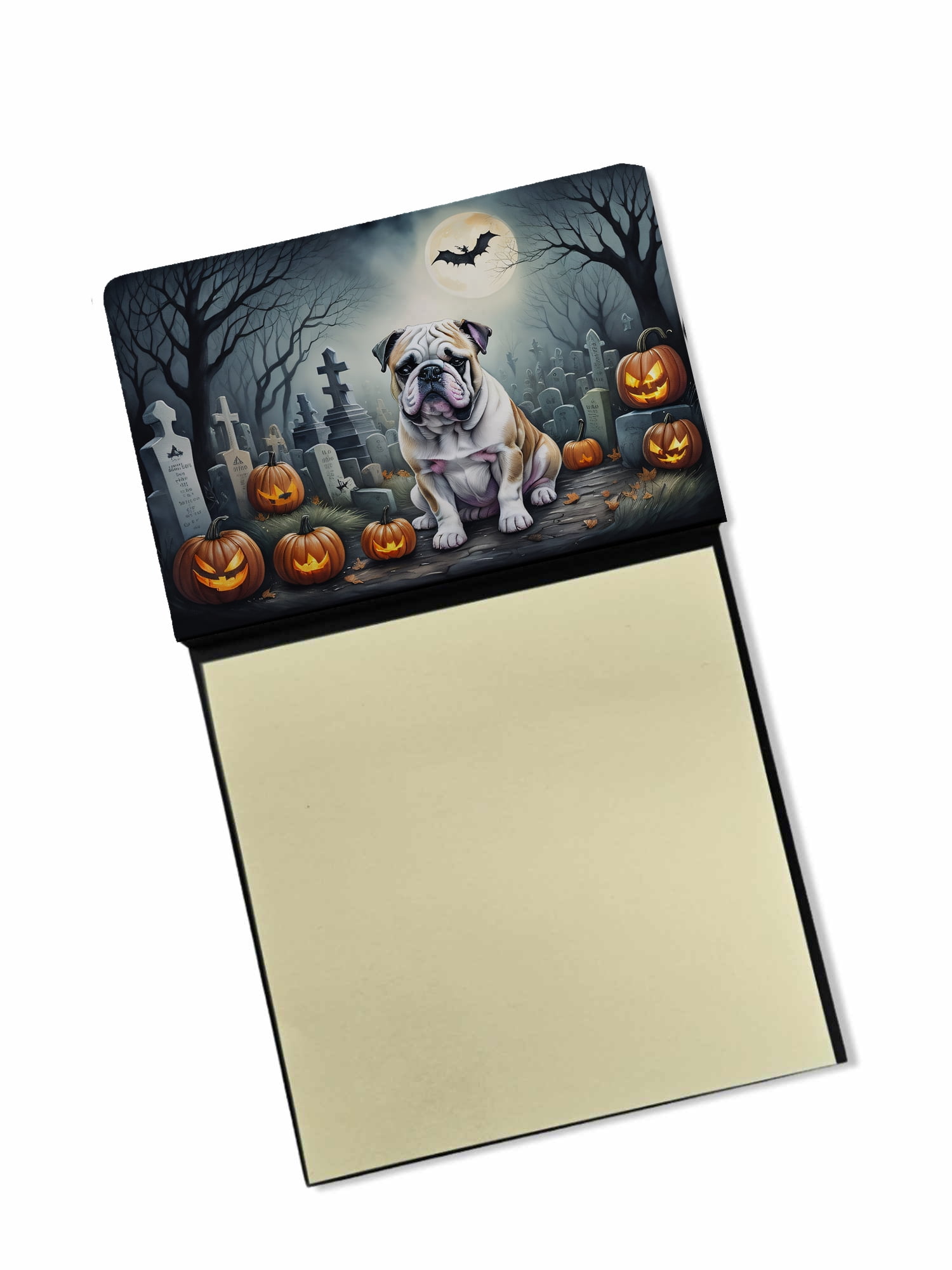 English Bulldog Spooky Halloween Sticky Note Holder 3.25 in x 5.25 in