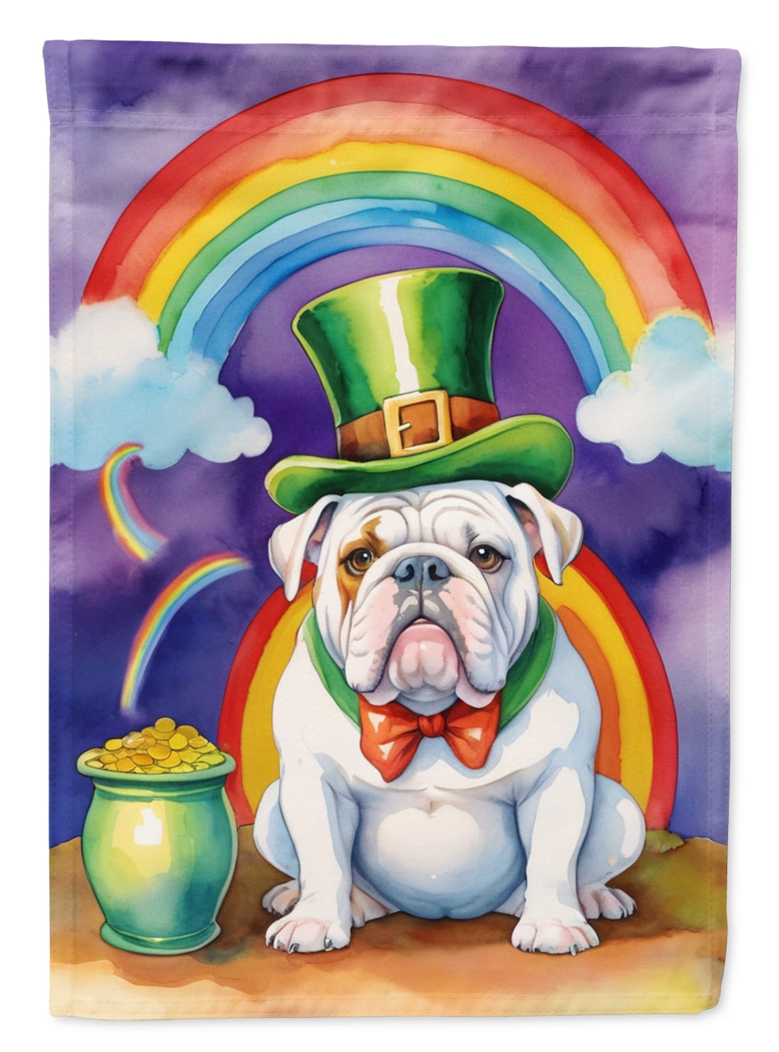 English Bulldog St Patrick's Day Garden Flag 11.25 in x 15.5 in