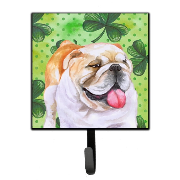 English Bulldog St Patricks Leash or Key Holder Green