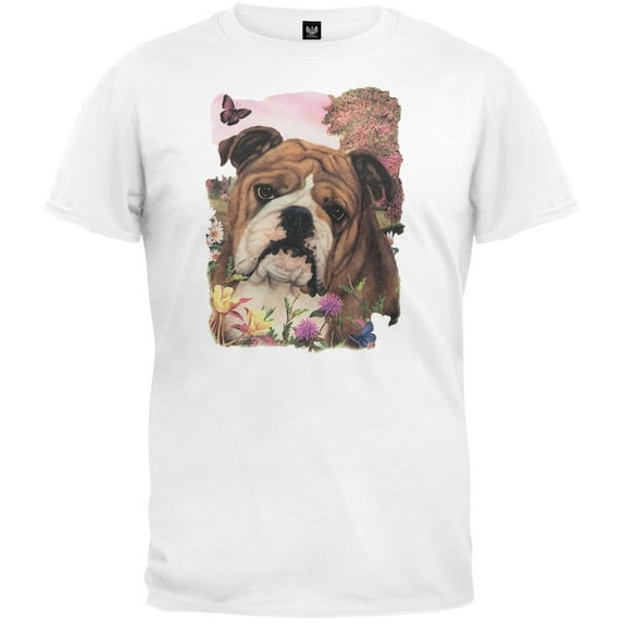 English Bulldog White T-Shirt - 2X-Large