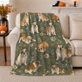 thumbnail image 1 of English Bulldog Wildflower, Peaceful Pet Portrait Pattern, Warm Flannel Blanket for Living Room and Reading Nook, Dog Lovers Friendship Gift, Pet Lover Home Decor, 1 of 9