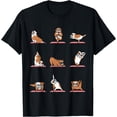 thumbnail image 1 of English Bulldog Yoga Puppy Poses and Meditation Softstyle Unisex T-Shirt,Black Color,Size YS, 1 of 5