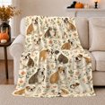 thumbnail image 1 of English Bulldogs Autumn Leaves Pumpkins, Playful Pet Portrait Pattern, Warm Flannel Blanket for Living Room and Bedroom, Dog Lovers Thanksgiving Gift, Pet Lover Home Decor, 1 of 9