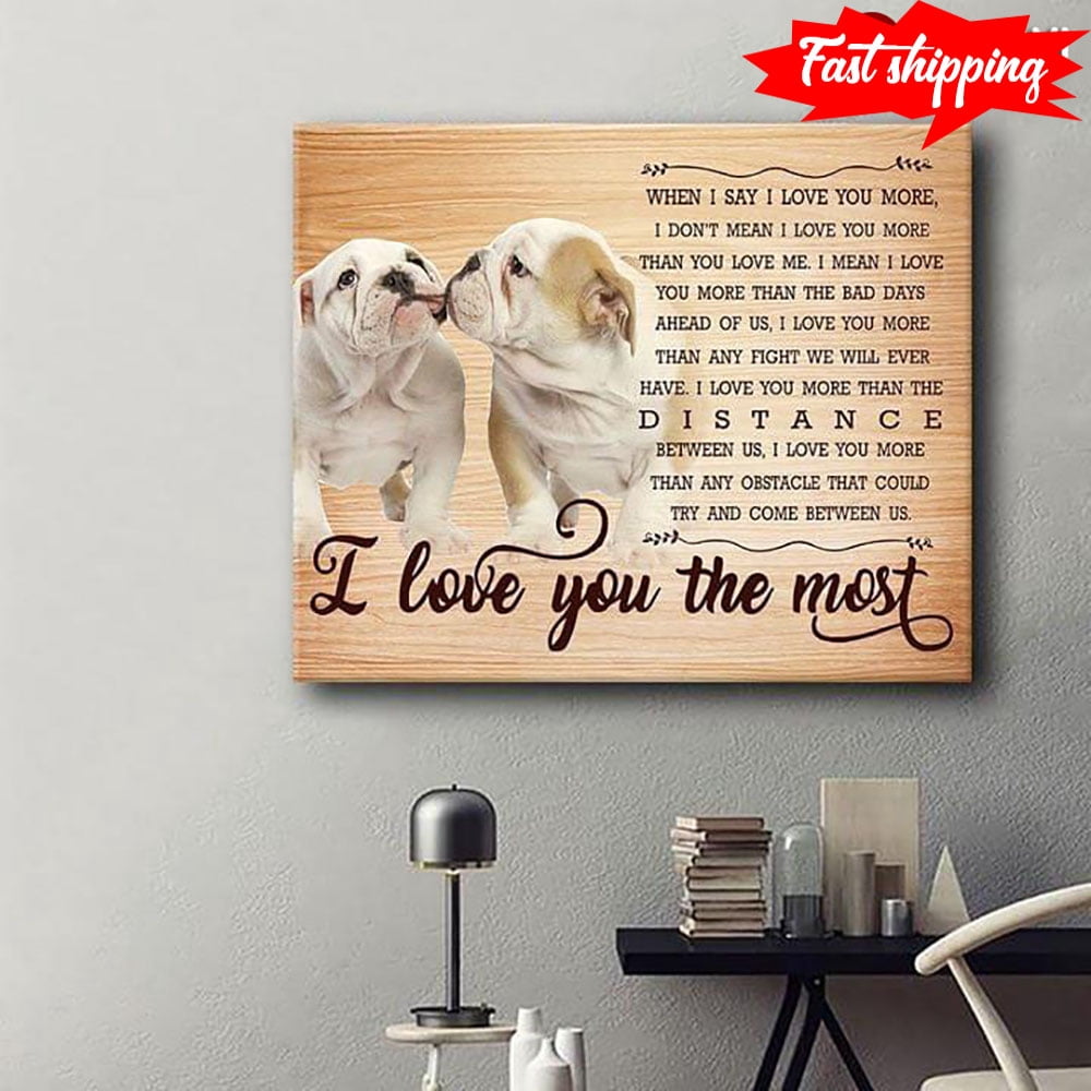 When I Say I Love You More I Don't Mean I Love You More Than You Love Me - Gift For Couples, Husband Wife - Personalized Shaped Wood Sign