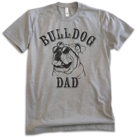 English Bullog Dad T-shirt, Unisex Men's Shirt, English Bulldog Owner, Cool Dog Dad Gift, Dark Heather Gray, X-Large