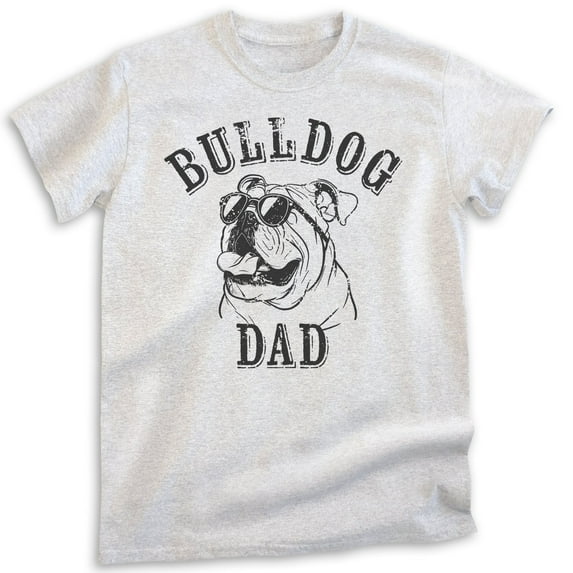 English Bullog Dad T-shirt, Unisex Men's Shirt, English Bulldog Owner, Cool Dog Dad Gift, Heather Ash, 3X-Large