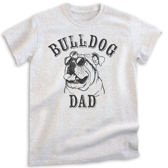English Bullog Dad T-shirt, Unisex Men's Shirt, English Bulldog Owner, Cool Dog Dad Gift, Heather Ash, XX-Large