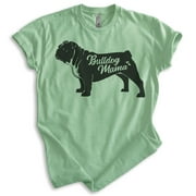 English Bullog Mama T-shirt, Unisex Women's Shirt, English Bulldog Owner, Cool Dog Mom Gift, Heather Apple Green, Medium