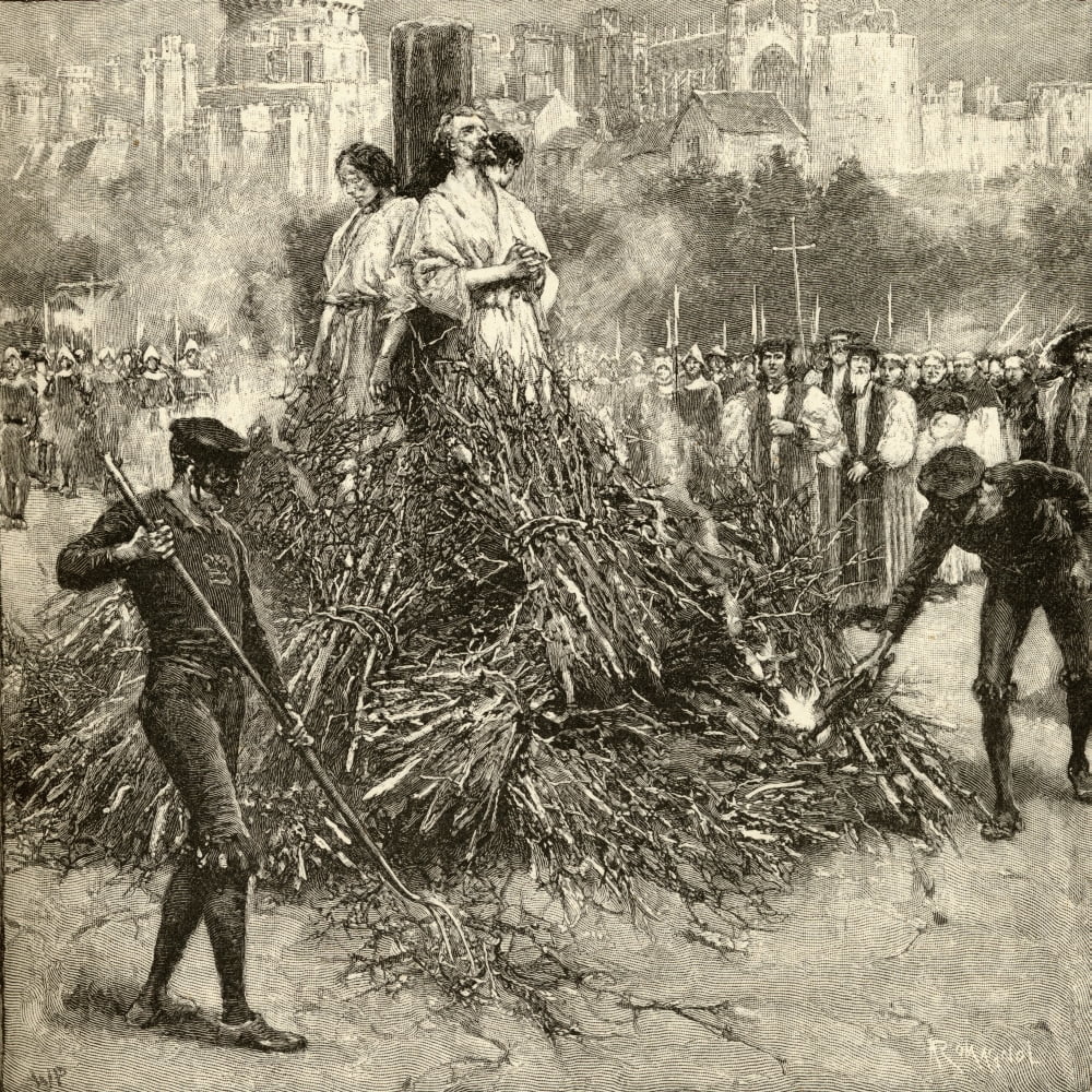 English Catholic Martyrs Burned At Stake During Reign Of Henry Viii Canvas Art - Ken Welsh Design Pics (15 x 15)