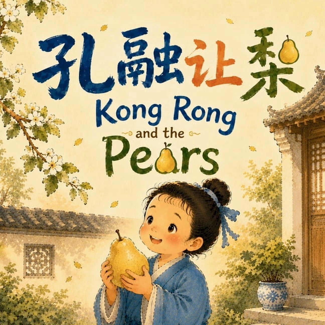 English-Chinese Bilingual Kids' Books Kong Rong and the Pears 孔融让梨: A Bilingual Classic Chinese Story of Kindness and Respect in E, (Paperback)