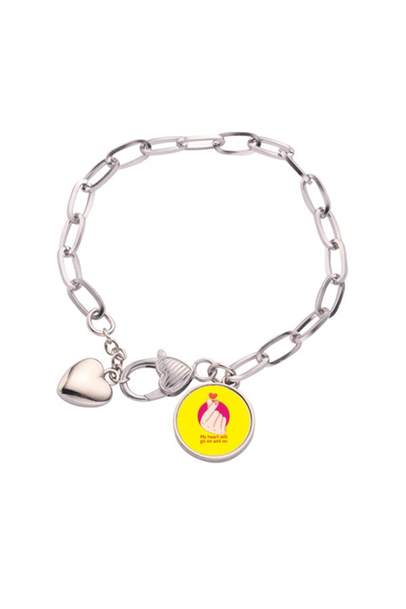 English Classic Emotional Lyrics Heart Heart Chain Bracelet Jewelry Charm Fashion