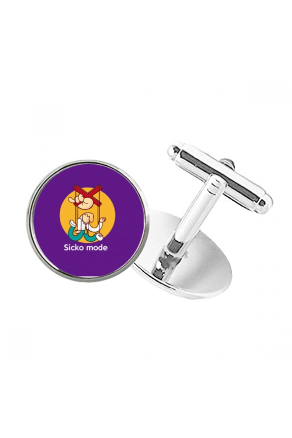 English Classic Emotional Lyrics Mode Round Button Cuff Clip Stud Cufflinks