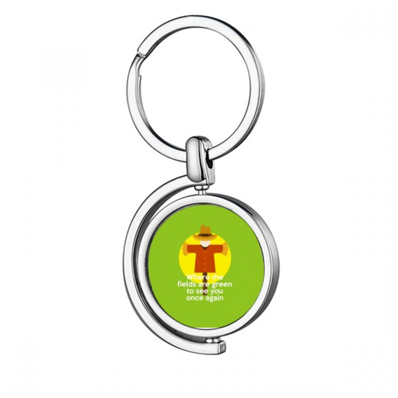 English Classic Emotional Lyrics Rural Rotating Keychain Metal Keyring Holder
