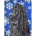 thumbnail image 1 of English Cocker Spaniel Blue Snowflake Winter Flag Canvas House Size, 1 of 1