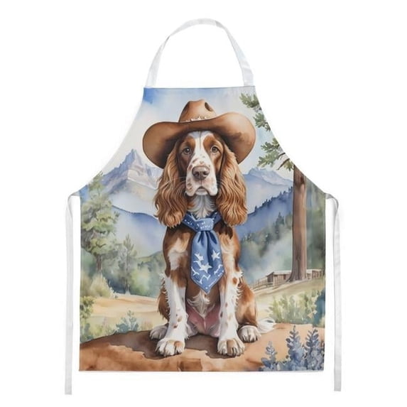 English Cocker Spaniel Cowboy Welcome Apron 27 in x 30 in