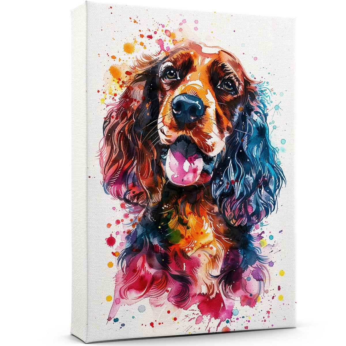 English Cocker Spaniel Dog Canvas Wall Art Prints,Watercolor Dog Art ...